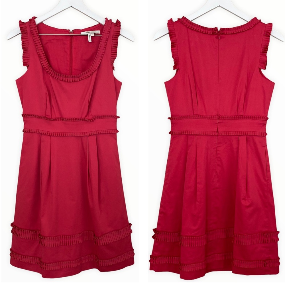 Max & Cleo Barbie Pink Ruffle Pleated Detail Sleeveless Dress Size 4